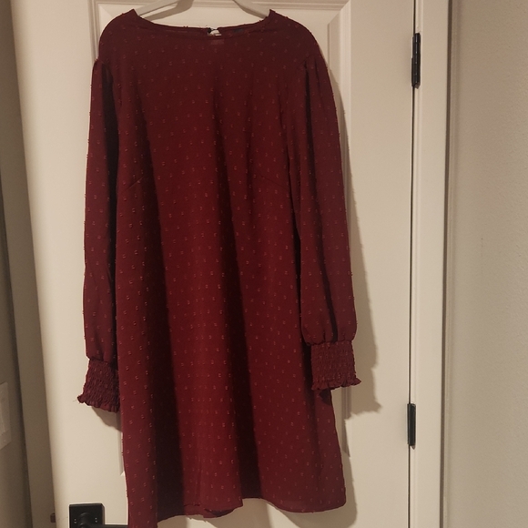 SHEIN Dresses & Skirts - SHEIN Burgundy Long Sleeve Dress